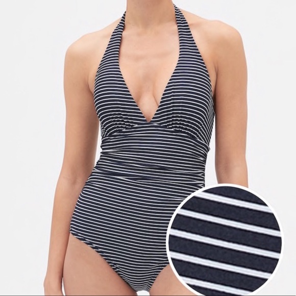 GAP Other - GAP Striped Halter V-Neck One-Piece L